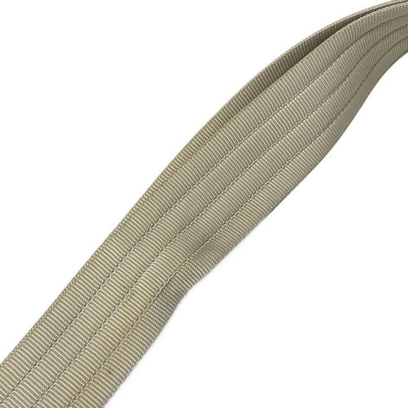 Auth Salvatore Ferragamo Gancini - Gold Cream Leather Nylon Shoulder Bag - Picture 6 of 8